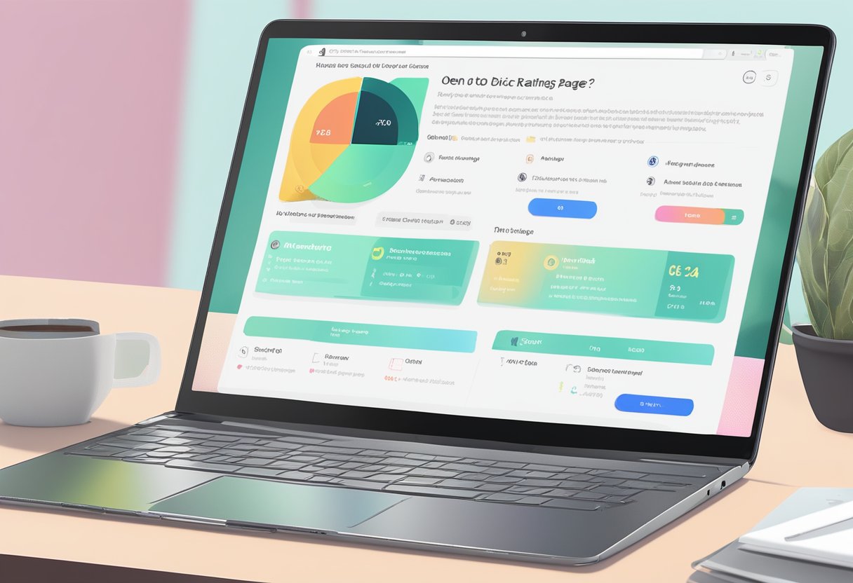 A laptop open to an OnlyFans page with a "How to do dick ratings" FAQ displayed on the screen
